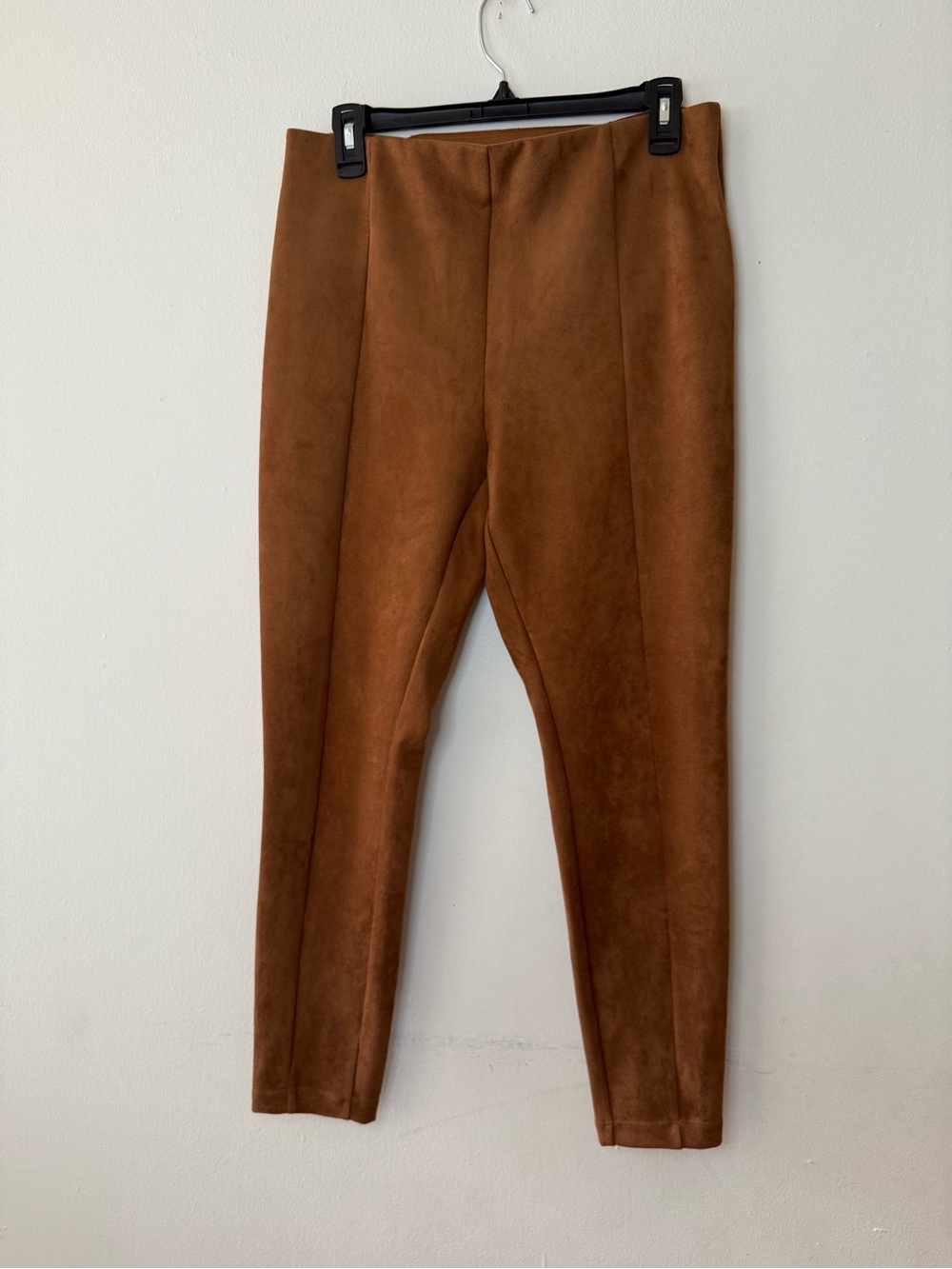 LOFT Ankle Zip Faux Suede Leggings Tan Brown